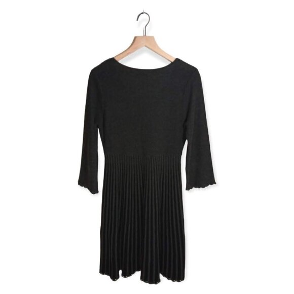 Calvin Klein Gray & Black Knit 3/4 Sleeve Mini Dress Size L - Picture 4 of 7